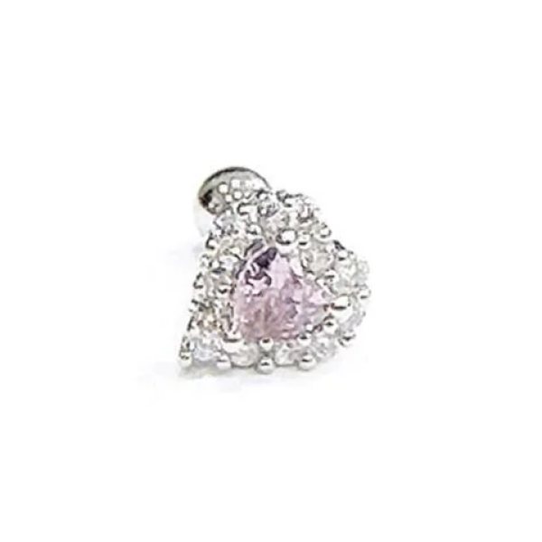 AGB Parıltı Kalp Taşlı Aksesuarlı  Kulak, Kıkırdak, Helix & Tragus Piercing