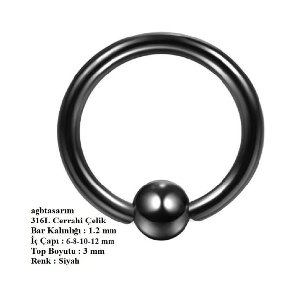 %100 CERRAHİ ÇELİK "Septum, Nose, Helix" "Burun, Dudak, Kaş, Kıkırdak" TOPLU TAM HALKA PİERCİNG