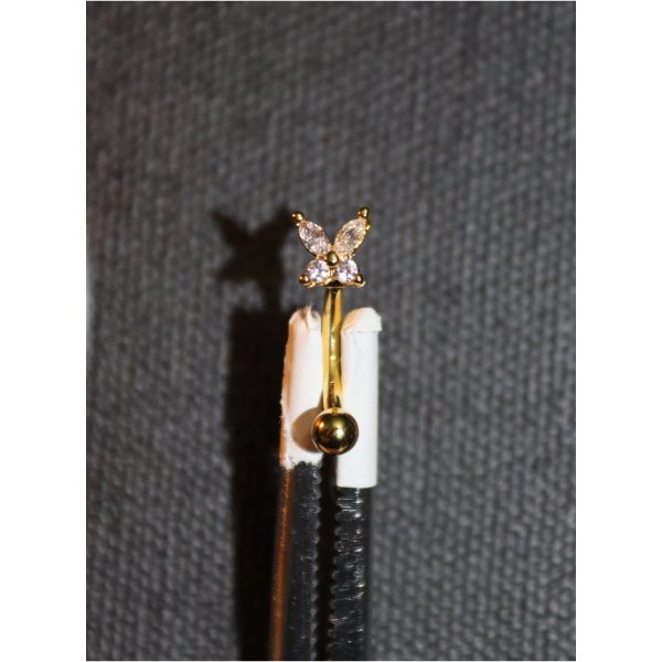 Taşlı "eyebrow, Rook" Kavisli KELEBEK Figürlü Kaş Piercing (CERRAHİ Ç. GÖVDELİ ÖZEL TASARIM)