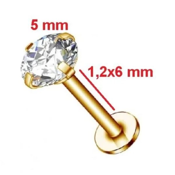 Gösterişli "AGB" Parıltı Taşlı 316L Çelik Helix, Dudak & Burun Piercing (%100 "AGB" İbareli)