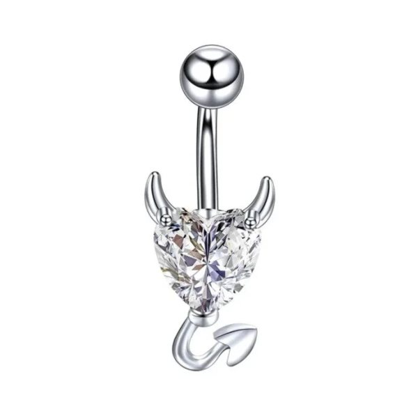 Kalpli Kuyruklu Göbek Piercing (ÖZEL TASARIM, CERRAHİ ÇELİK GÖVDELİ)