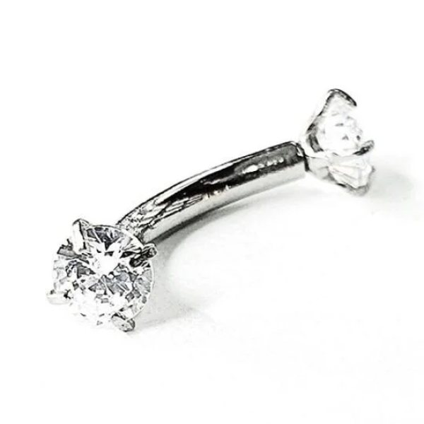 "AGB" Parıltı Taşlı Kavisli 316L Çelik Kaş (Eyebrow), Rook & Piercing