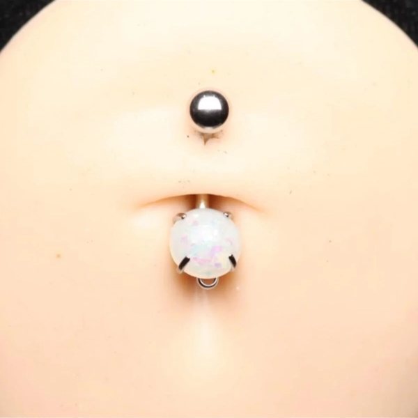 ÖZEL Taşlı 316L Cerrahi Çelik "single", "lower", "double" Göbek Piercing (%100 AGB İbareli)