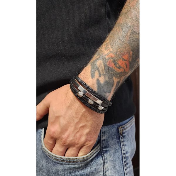 Metal Modern Klasik Casual Ayarlanabilir Eklentili Bileklik (%100 Deri, %100 Paslanmaz Çelik)