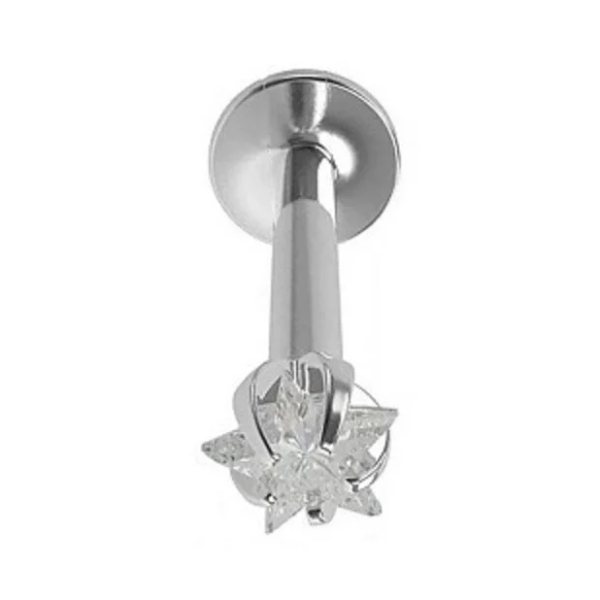 Minimal "AGB" Parıltı Yıldız Taşlı 316L Çelik Helix, Dudak & Burun Piercing