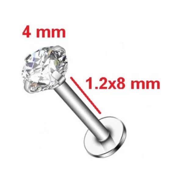 Zarif "AGB" Parıltı Taşlı 316L Cerrahi Çelik Helix, Dudak & Burun Piercing (%100 "AGB" İbareli)