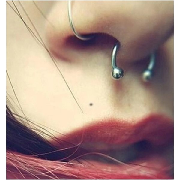 %100 G23 Titanyum Gümüş Rengi Halka "septum, Nose, Helix" "burun, Dudak, Kaş, Kıkırdak" Piercing