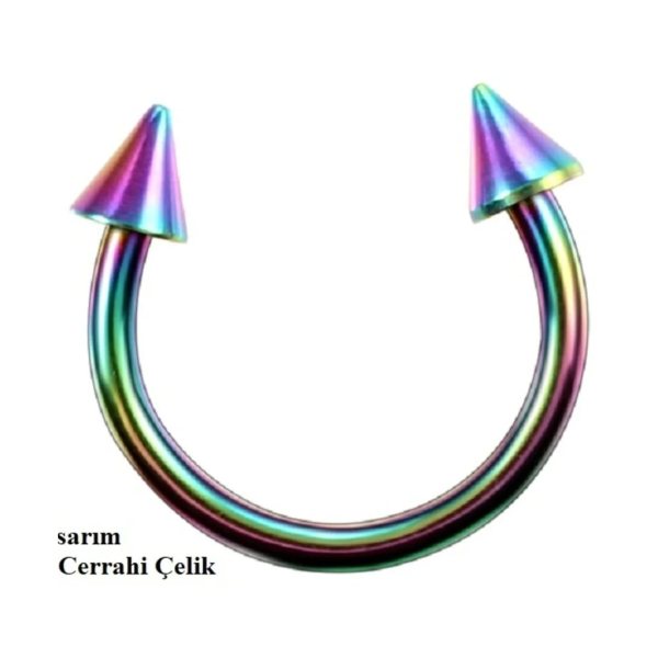 %100 CERRAHİ ÇELİK OK UÇLU "septum, Nose, Helix" "burun, Dudak, KULAK" SPİKE YARIM HALKA