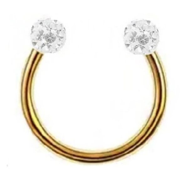 Taşlı Epoxy Kaplama "septum, Helix" Burun Toplu Yarım Halka Piercing (%100 Cerrahi Çelik)
