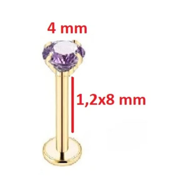 Zarif "AGB" Parıltı Taşlı 316L Cerrahi Çelik Helix, Dudak & Burun Piercing (%100 "AGB" İbareli)