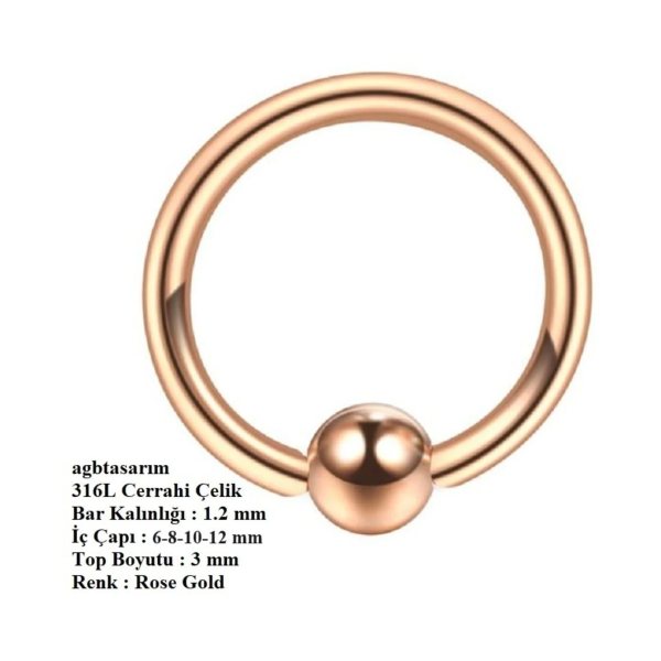 %100 CERRAHİ ÇELİK "Septum, Nose, Helix" "Burun, Dudak, Kaş, Kıkırdak" TOPLU TAM HALKA PİERCİNG
