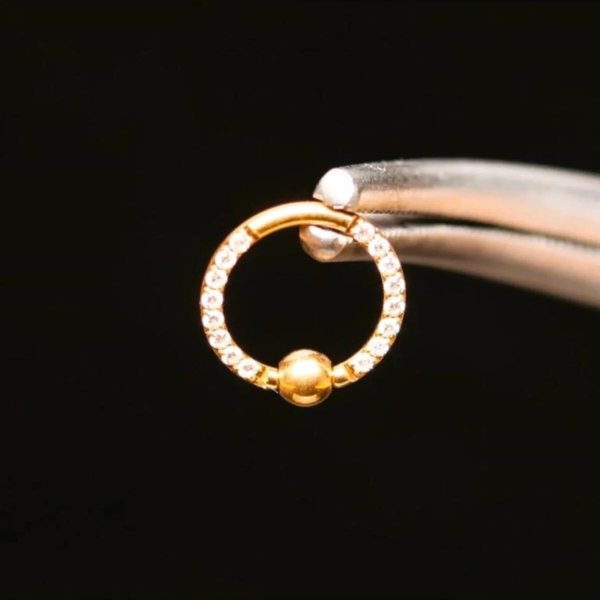 AGB Parıltı Taşlı G23 Titanyum Burun, Dudak, Kulak & Helix Tam Halk Piercing