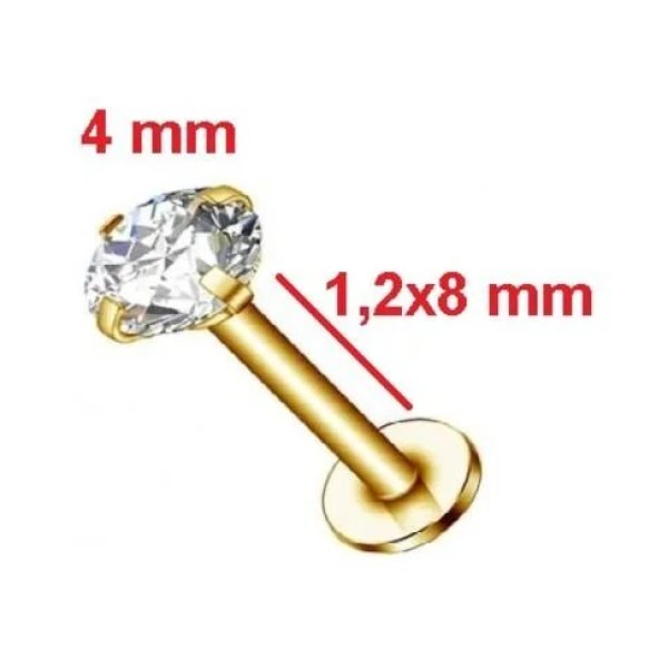 Zarif "AGB" Parıltı Taşlı 316L Cerrahi Çelik Helix, Dudak & Burun Piercing (%100 "AGB" İbareli)