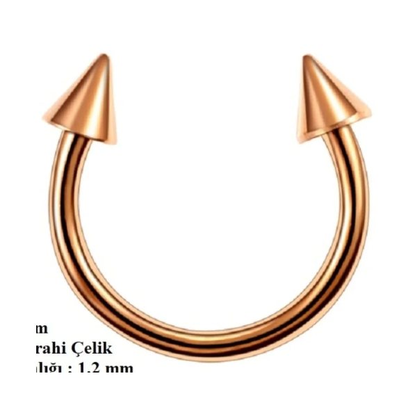 %100 CERRAHİ ÇELİK OK UÇLU "septum, Nose, Helix" "burun, Dudak, KULAK" SPİKE YARIM HALKA