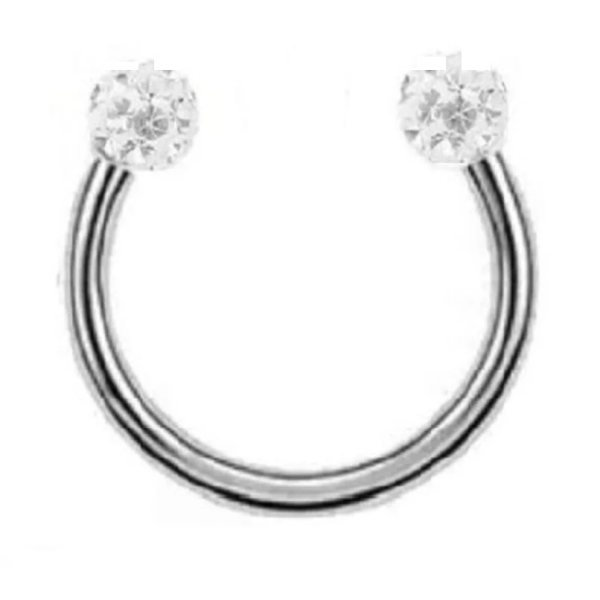 Taşlı Epoxy Kaplama "septum, Helix" Burun Toplu Yarım Halka Piercing (%100 Cerrahi Çelik)