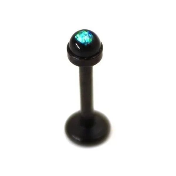Siyah RENKLİ "dudak, Burun, Kıkırdak, Kulak", "medusa", "labret" SENTETİK OPAL TAŞLI Piercing
