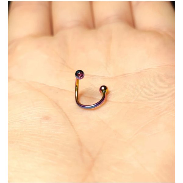 Cerrahi Çelik TAŞLI "septum, Nose, Helix, Kaş, Kulak, Burun, Dudak, Kıkırdak" Spiral Halka Piercing