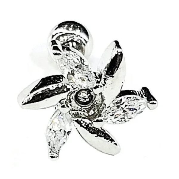 "AGB" Parıltı Taşlı Rüzgar Gülü Figürlü Aksesuarlı  Kulak, Kıkırdak, Helix & Tragus Piercing