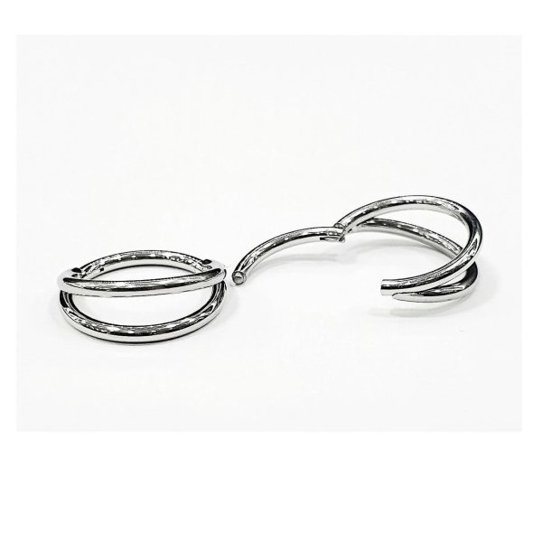 %100 Çelik "septum, Nose, Helix" "burun, Dudak, Kıkırdak" Çift Menteşeli Gümüş Rengi Halka Piercing