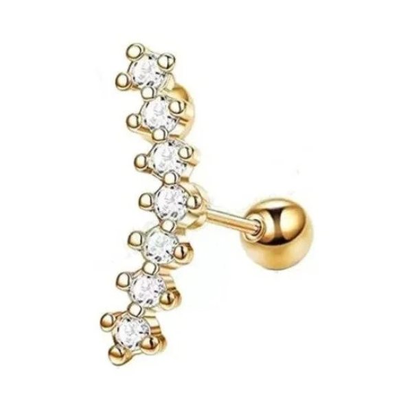 "AGB" Parıltı Taşlı Sırataş Figürlü Aksesuarlı  Kulak, Kıkırdak, Helix & Tragus Piercing