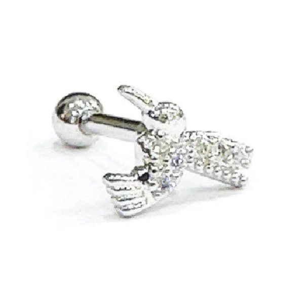 "AGB" Parıltı Taşlı Kuş Figürlü Aksesuarlı  Kulak, Kıkırdak, Helix & Tragus Piercing