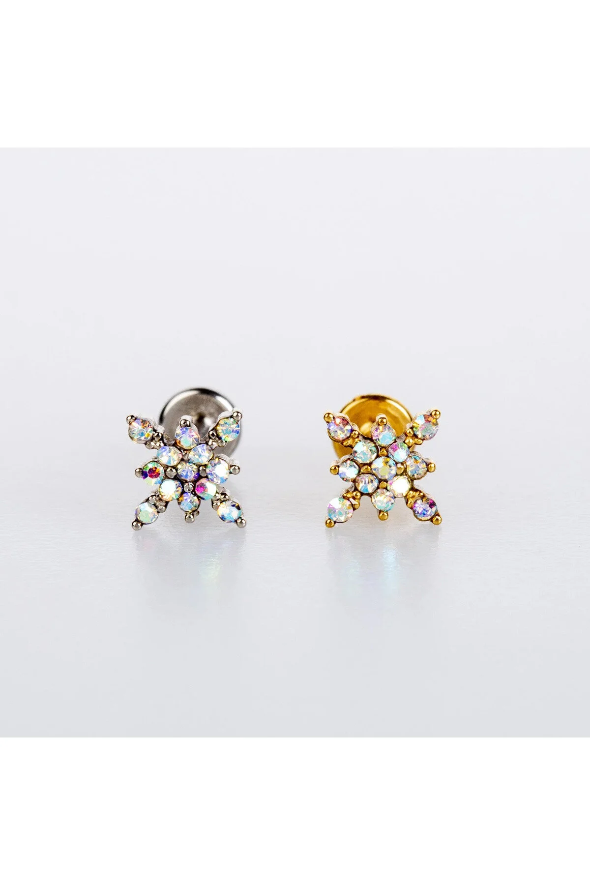 Parlak TAŞLI KAR TANESİ FİGÜRLÜ Kıkırdak, Kulak "snug" "lobe" Kulak Piercing (%100 316L) 8