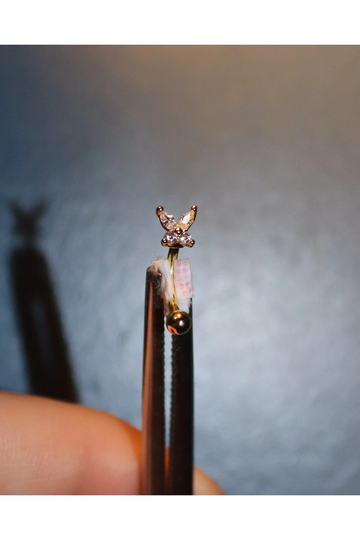 Taşlı "eyebrow, Rook" Kavisli KELEBEK Figürlü Kaş Piercing (CERRAHİ Ç. GÖVDELİ ÖZEL TASARIM) 3
