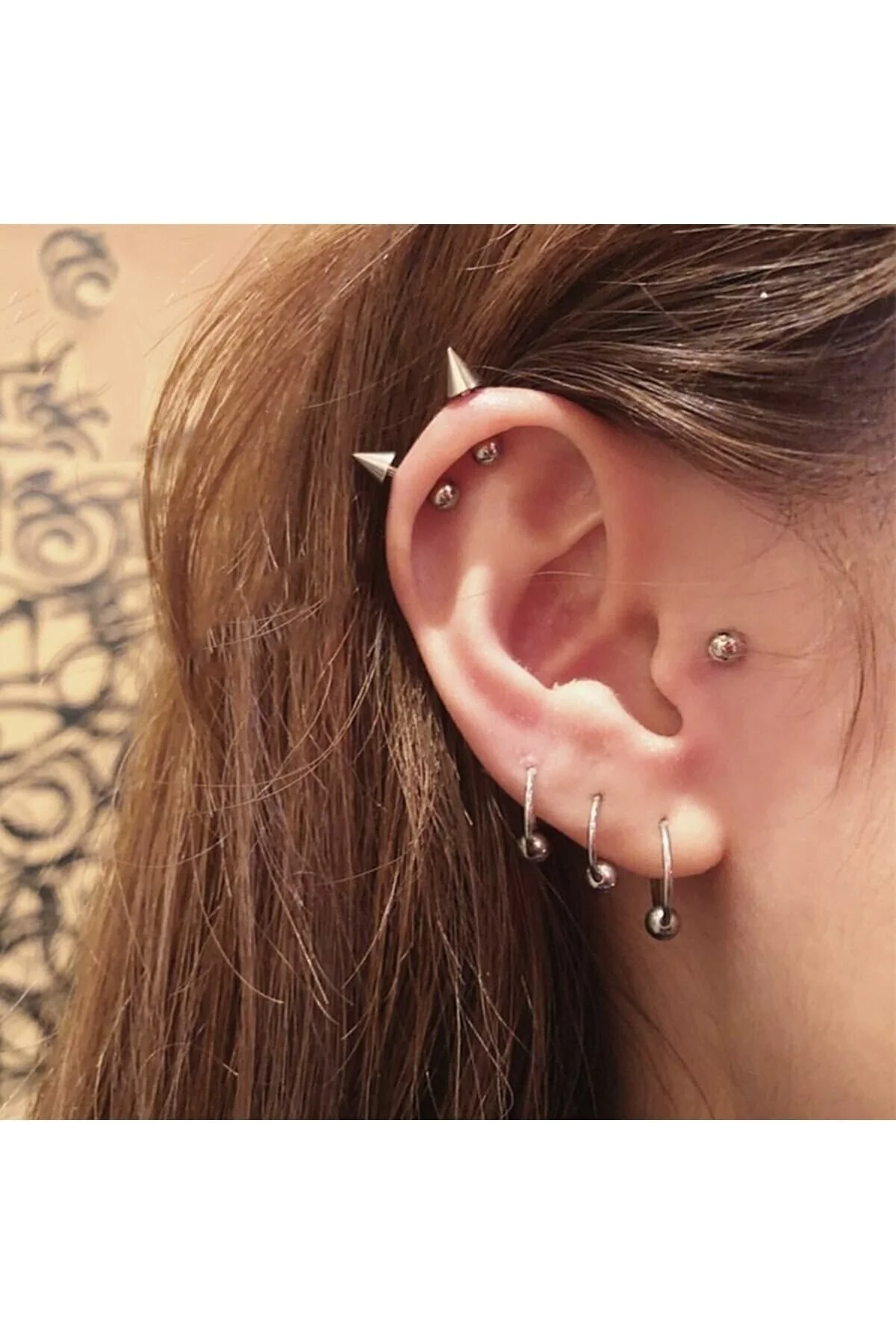 %100 G23 Titanyum Gümüş Rengi Halka "septum, Nose, Helix" "burun, Dudak, Kaş, Kıkırdak" Piercing 4