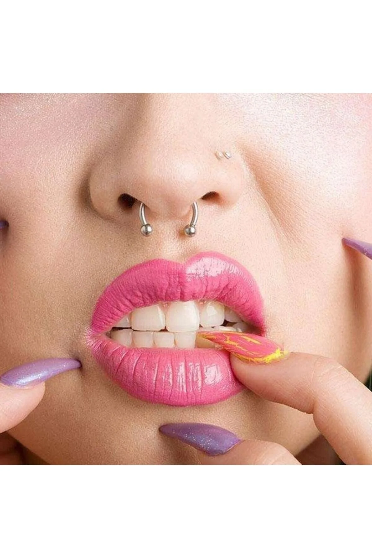 %100 G23 Titanyum Gümüş Rengi Halka "septum, Nose, Helix" "burun, Dudak, Kaş, Kıkırdak" Piercing 5