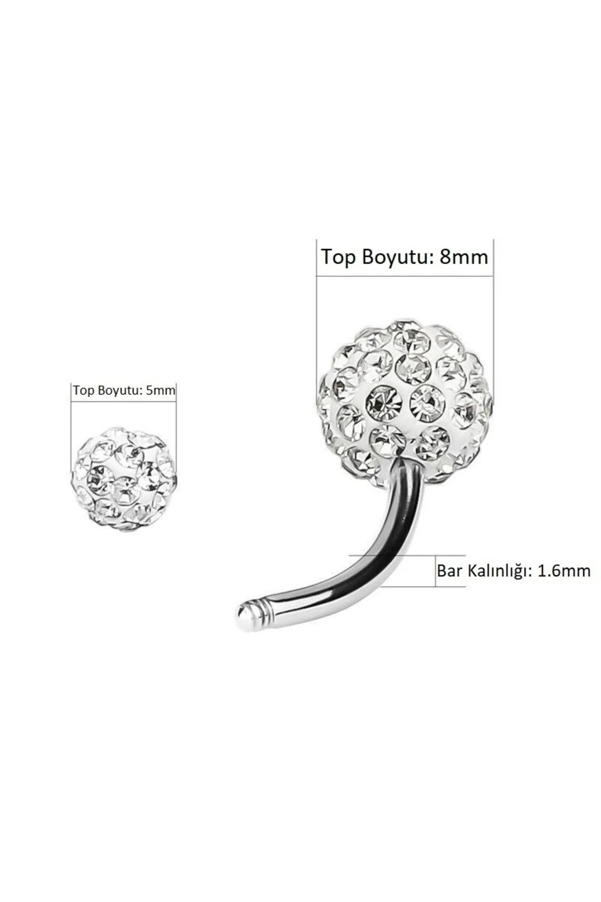 Epoxy Kaplama Göbek "sıngle", "lower", "double" Piercing (paslanmaz Çelik) 2