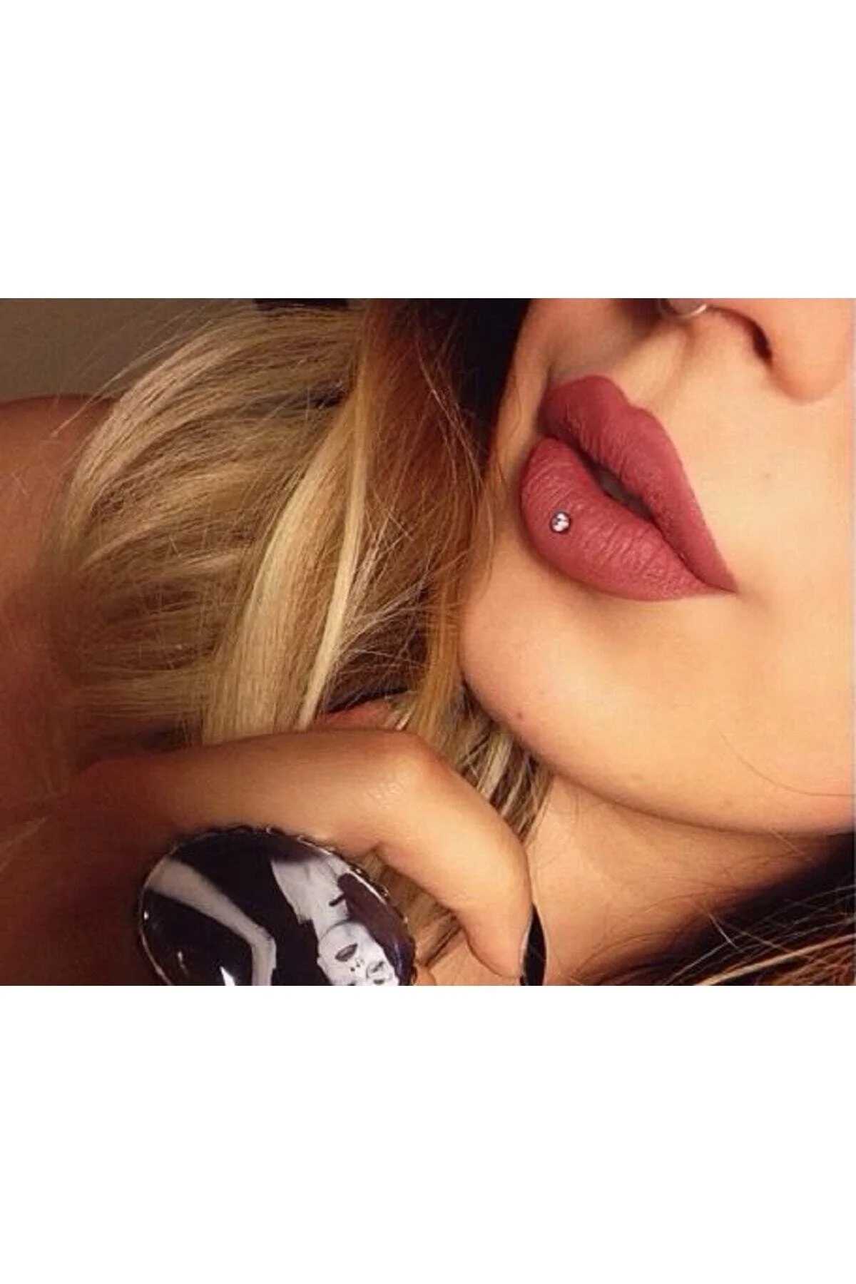 Minimal "AGB" Parıltı Taşlı 316L Çelik Helix, Dudak & Burun Piercing (%100 "AGB" İbareli) 2