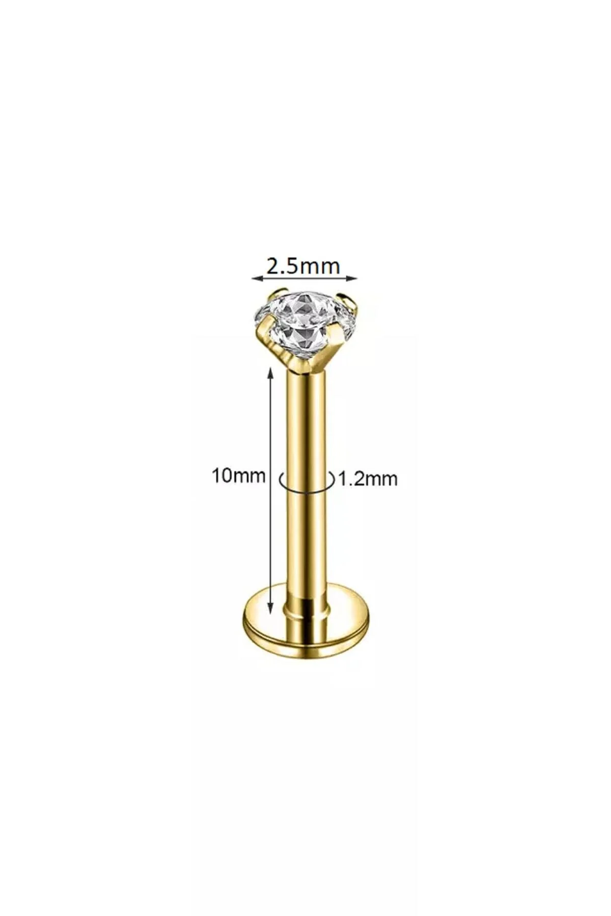 %100 316L Cerrahi Çelik Burun, Dudak Kulak Piercing "medusa", "labret" "AGB" Parıltı Taşlı Piercing 2