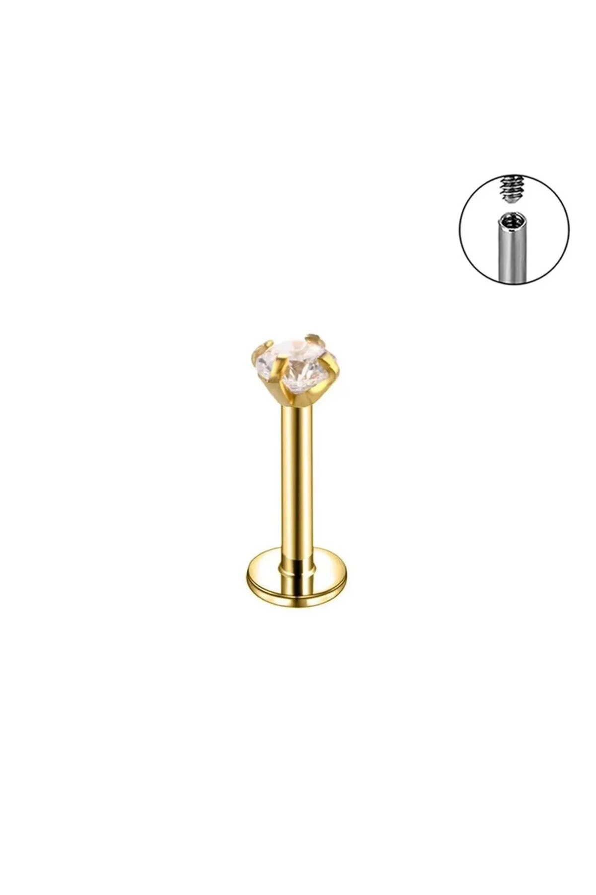 %100 316L Cerrahi Çelik Burun, Dudak Kulak Piercing "medusa", "labret" "AGB" Parıltı Taşlı Piercing 5