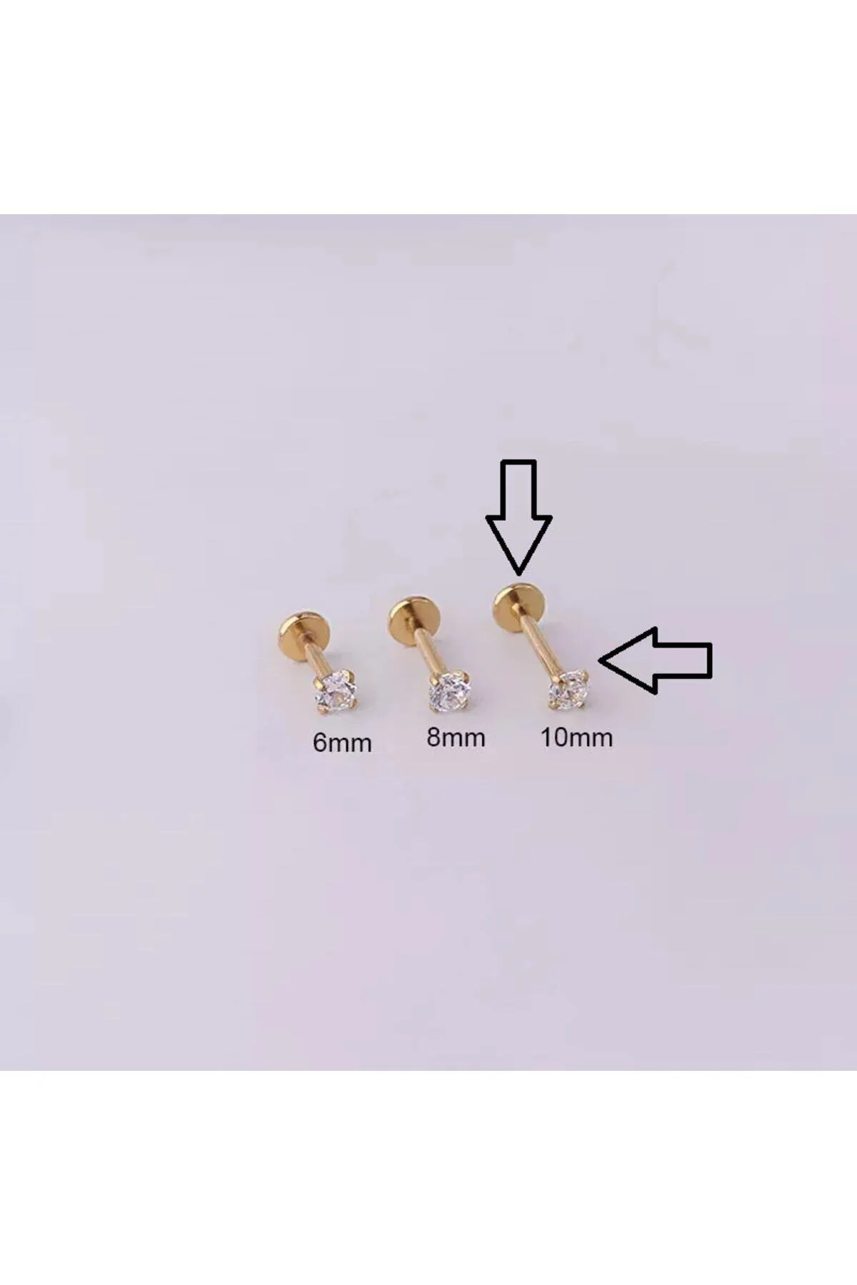 %100 316L Cerrahi Çelik Burun, Dudak Kulak Piercing "medusa", "labret" "AGB" Parıltı Taşlı Piercing 6
