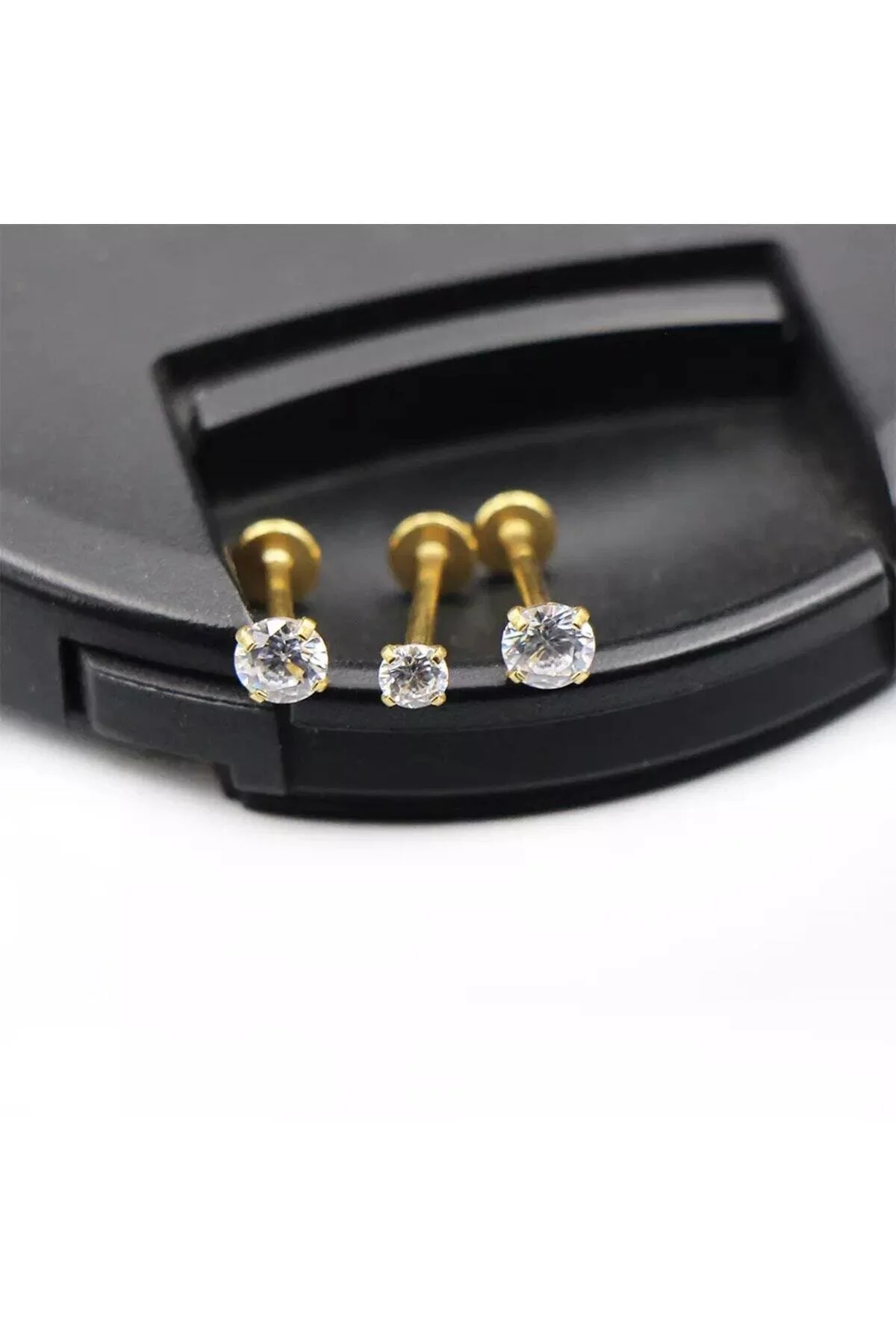 %100 316L Cerrahi Çelik Burun, Dudak Kulak Piercing "medusa", "labret" "AGB" Parıltı Taşlı Piercing 7