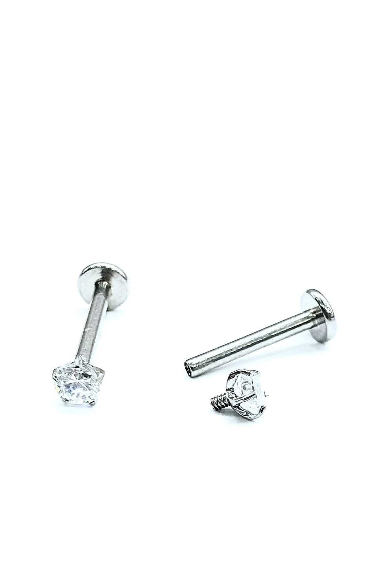 Minimal "AGB" Parıltı Taşlı 316L Çelik Helix, Dudak & Burun Piercing (%100 "AGB" İbareli) 1