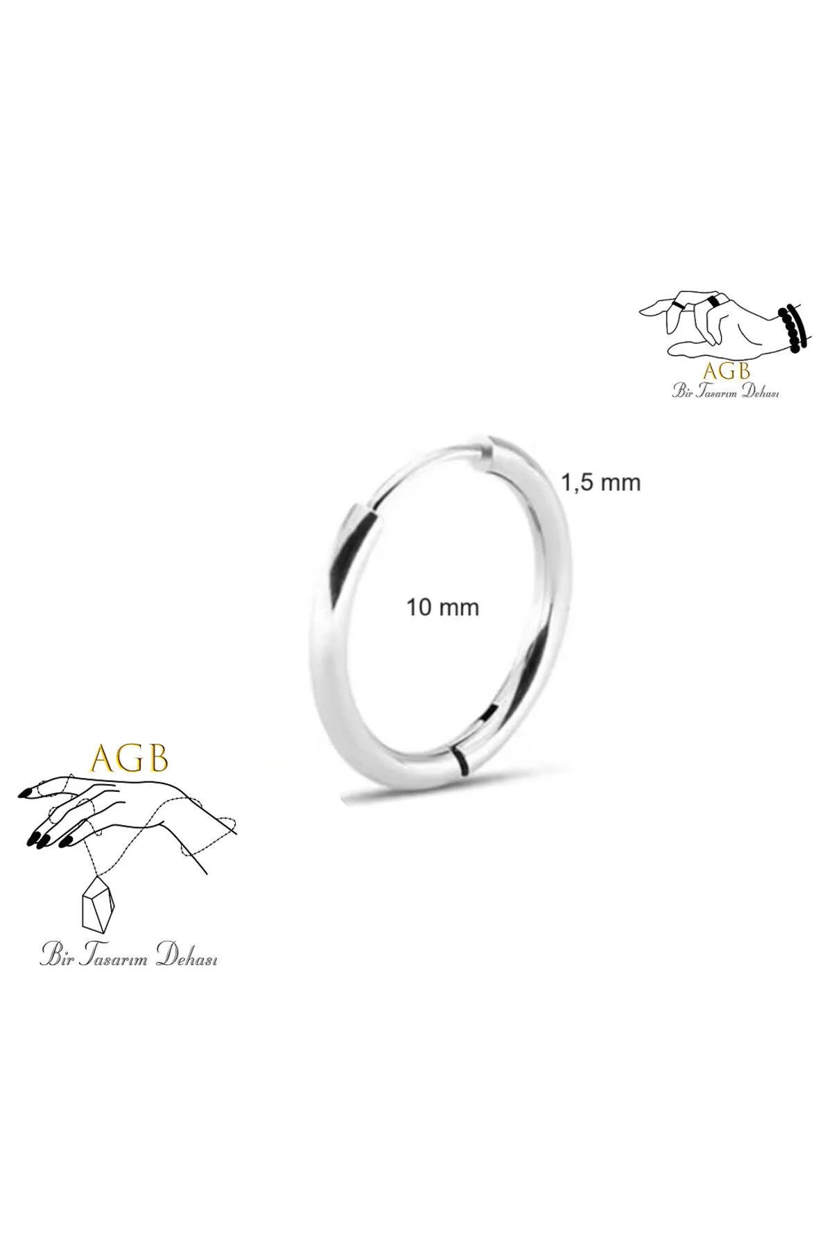%100 Paslanmaz Cerrahi Çelik Unisex Halka Küpe (BİR ÇİFTTİR) 1