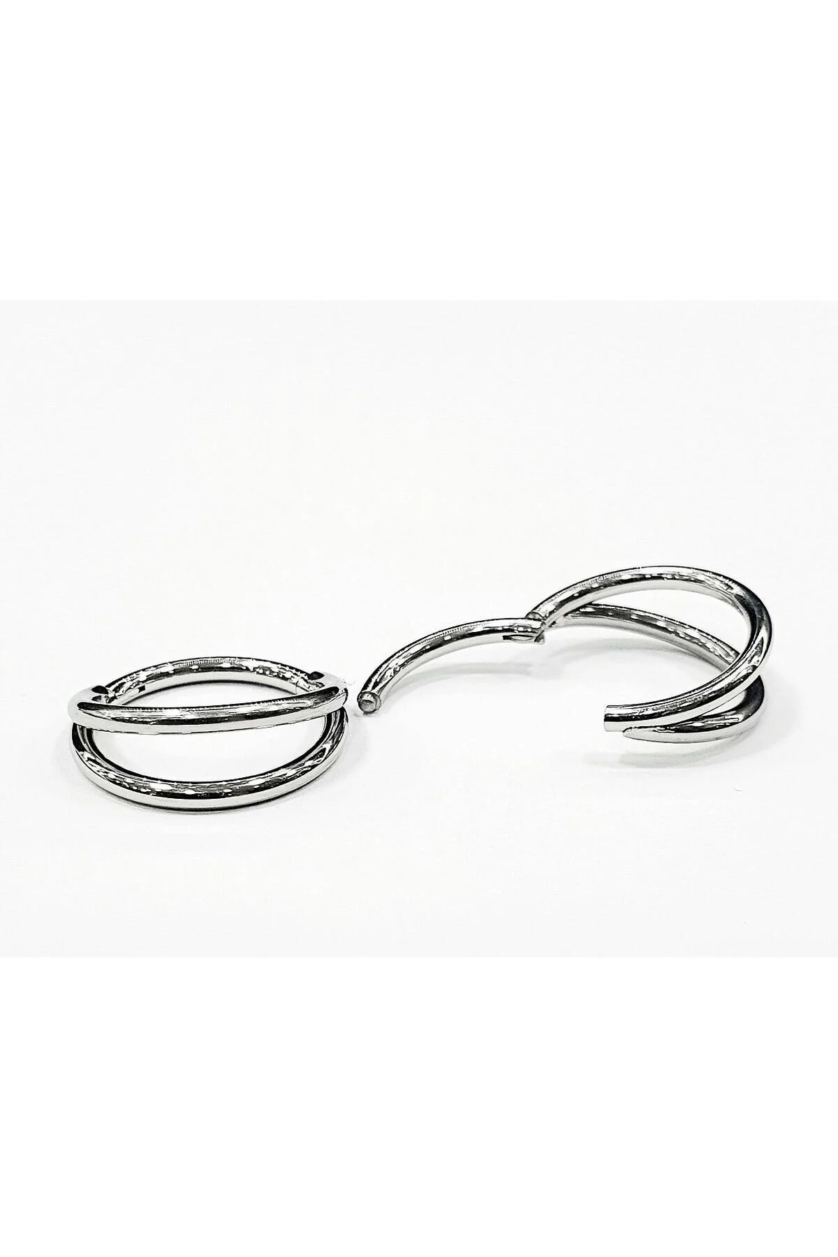 %100 Çelik "septum, Nose, Helix" "burun, Dudak, Kıkırdak" Çift Menteşeli Gümüş Rengi Halka Piercing 1
