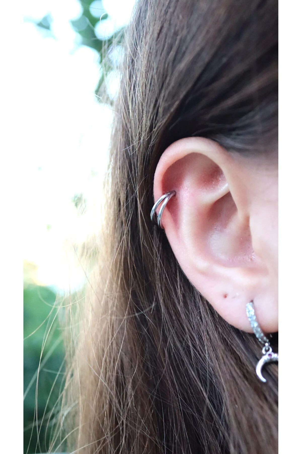 %100 Çelik "septum, Nose, Helix" "burun, Dudak, Kıkırdak" Çift Menteşeli Gümüş Rengi Halka Piercing 8