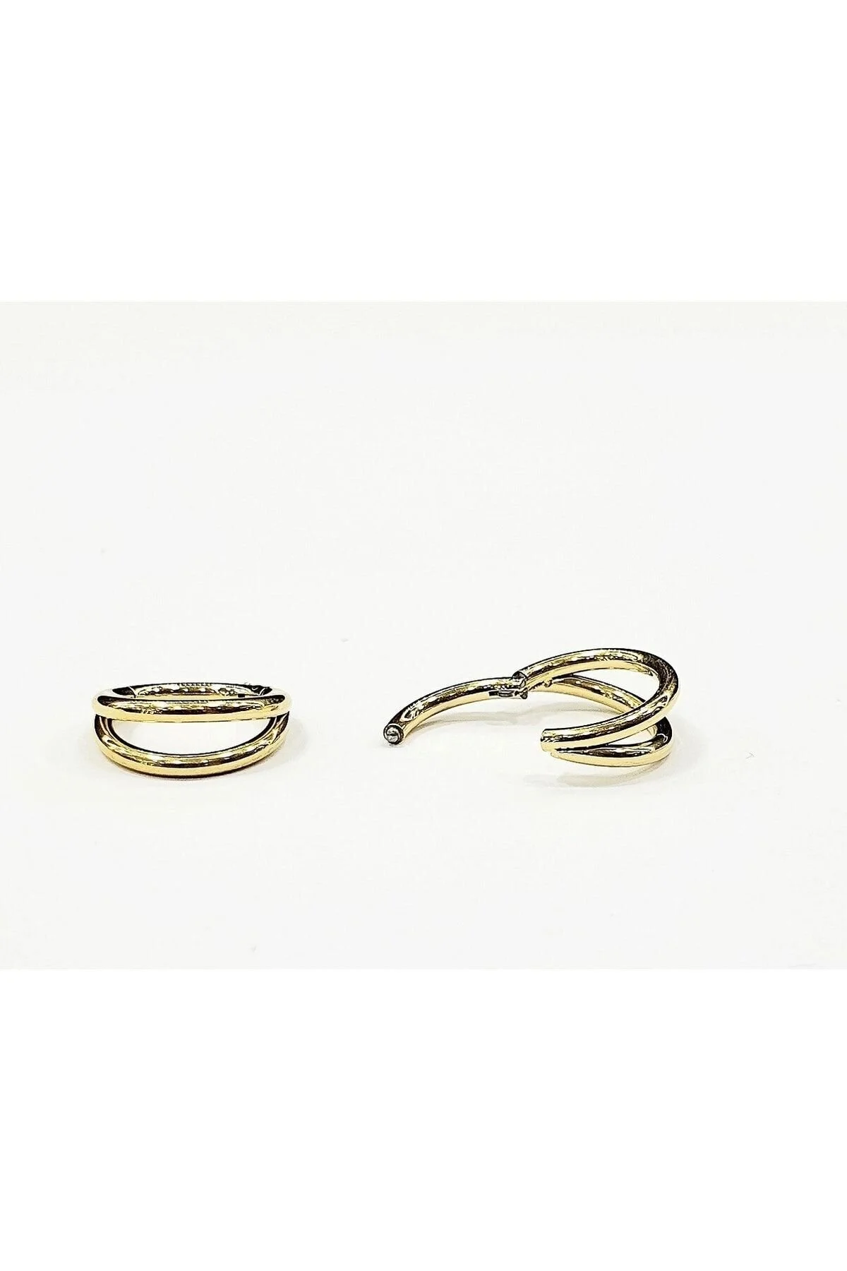 %100 Çelik "septum, Nose, Helix" "burun, Dudak, Kıkırdak" Çift Menteşeli Altın Rengi Halka Piercing 1