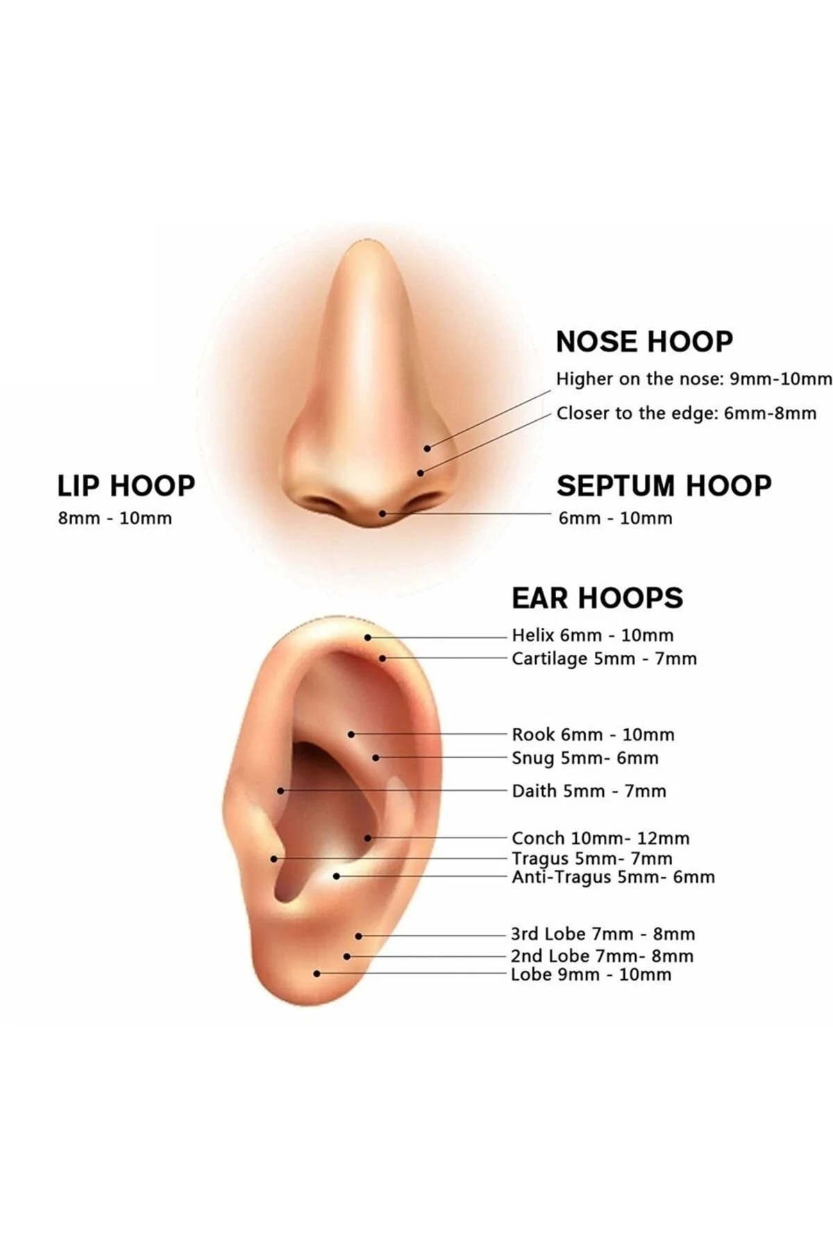 %100 Çelik "septum, Nose, Helix" "burun, Dudak, Kıkırdak" Çift Menteşeli Altın Rengi Halka Piercing 5