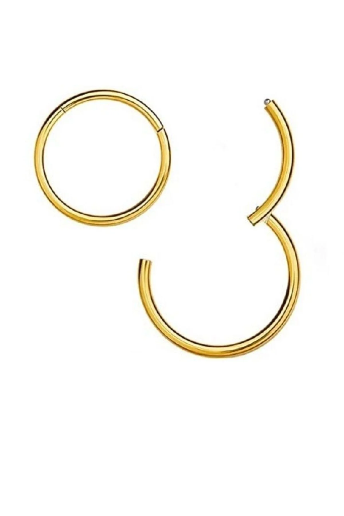 %100 Cerrahi Çelik "septum, Nose, Helix" "burun, Dudak, Kaş, Kıkırdak" Menteşeli Tam Halka Piercing 1