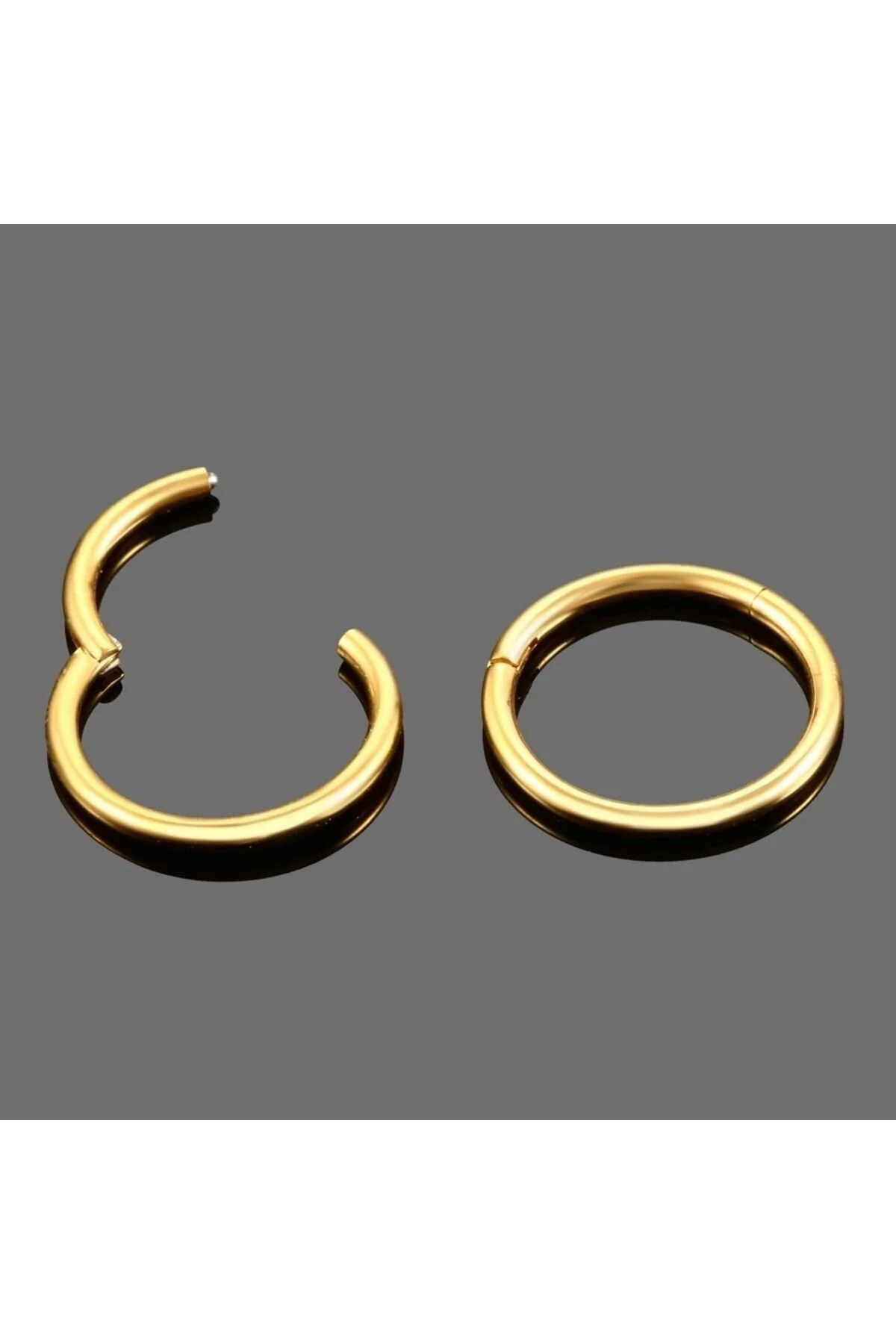 %100 Cerrahi Çelik "septum, Nose, Helix" "burun, Dudak, Kaş, Kıkırdak" Menteşeli Tam Halka Piercing 2