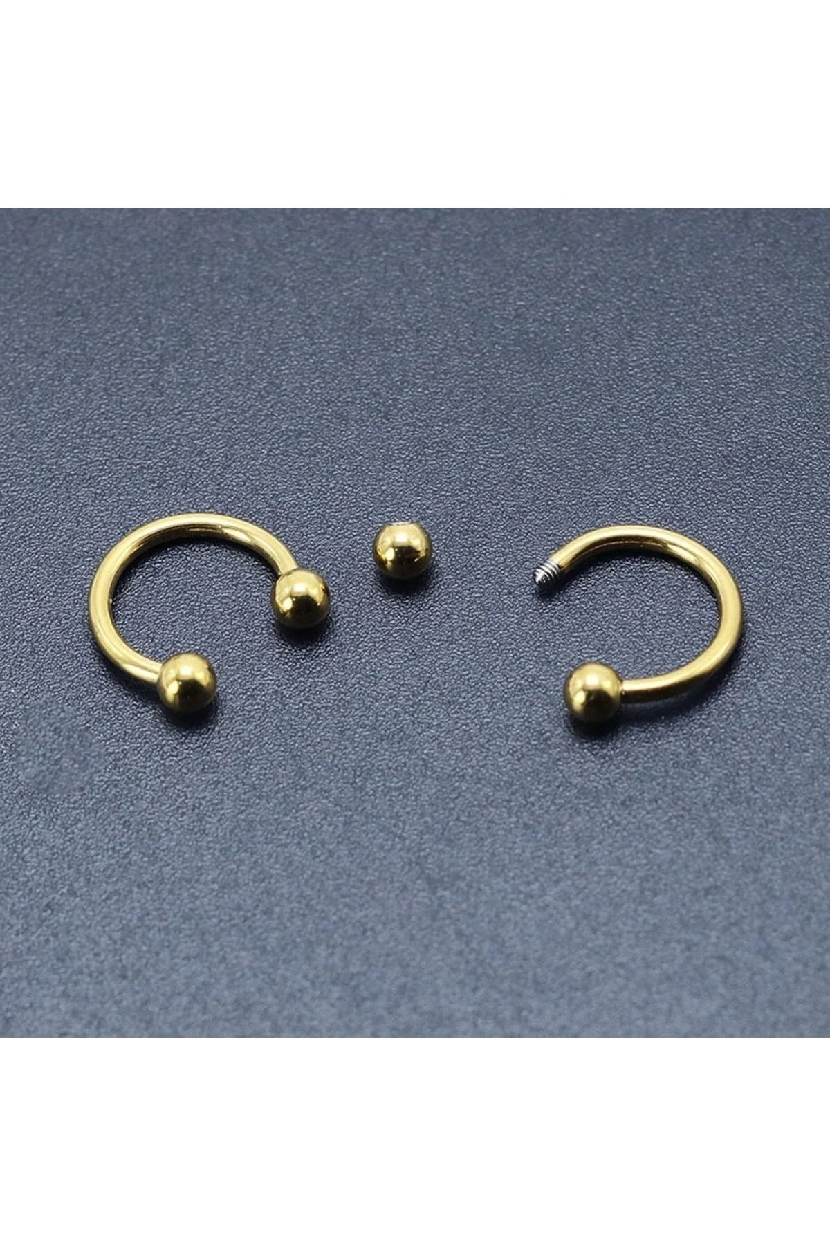 %100 Cerrahi Çelik "septum, Nose, Helix" "burun, Dudak, Kıkırdak" Yarım Halka Piercing 2