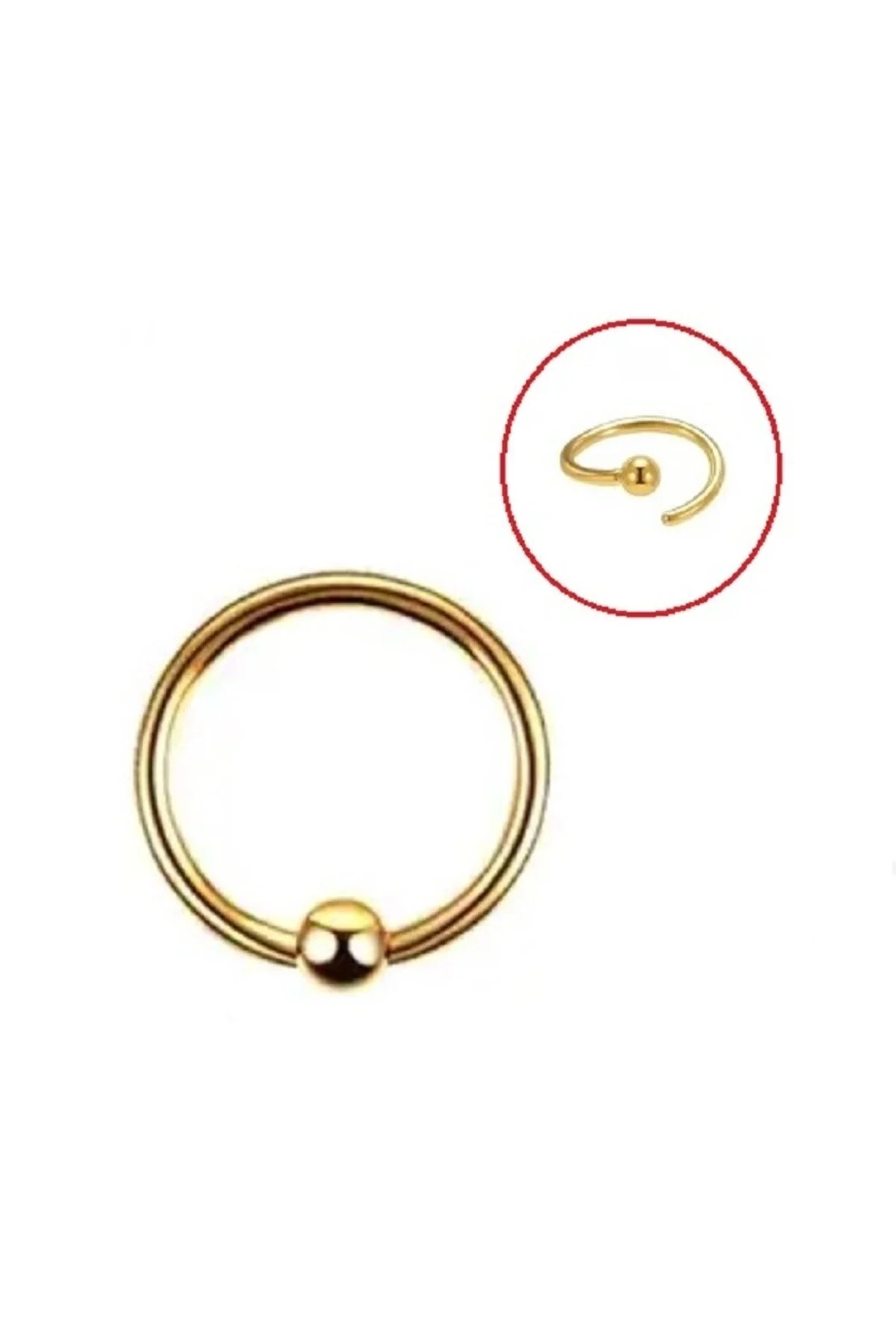 %100 Cerrahi Çelik Sabit Toplu Burun, Kulak, Kaş Nostril, Septum, Helix, Dalth Halka Hızma Piercing 1