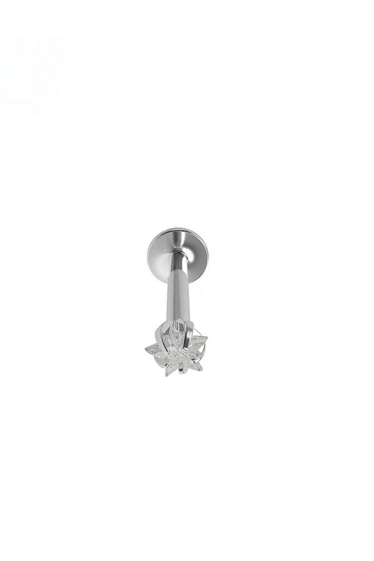 Minimal "AGB" Parıltı Yıldız Taşlı 316L Çelik Helix, Dudak & Burun Piercing 1