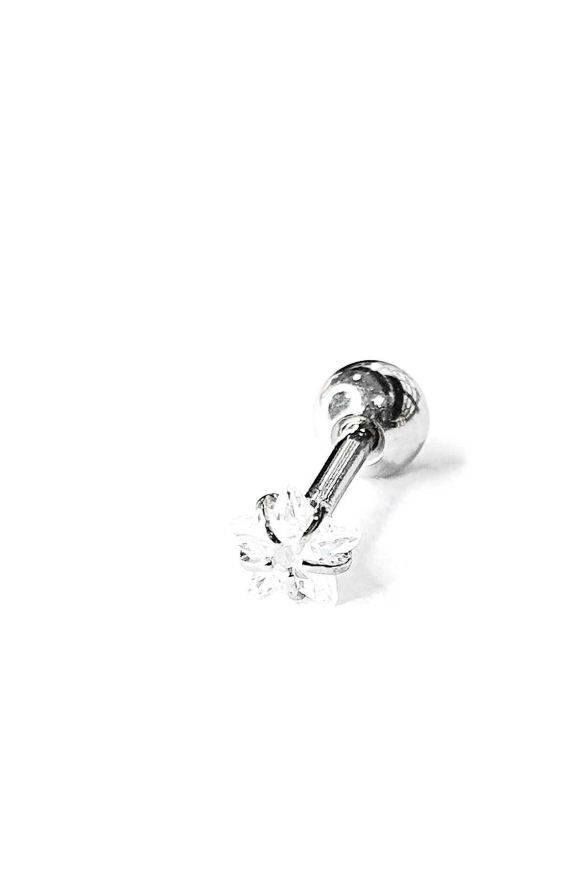 AGB Parıltı Yıldız Taşlı 316L Cerrahi Çelik (Helix) & Burun Piercing (%100 AGB İbareli) 1
