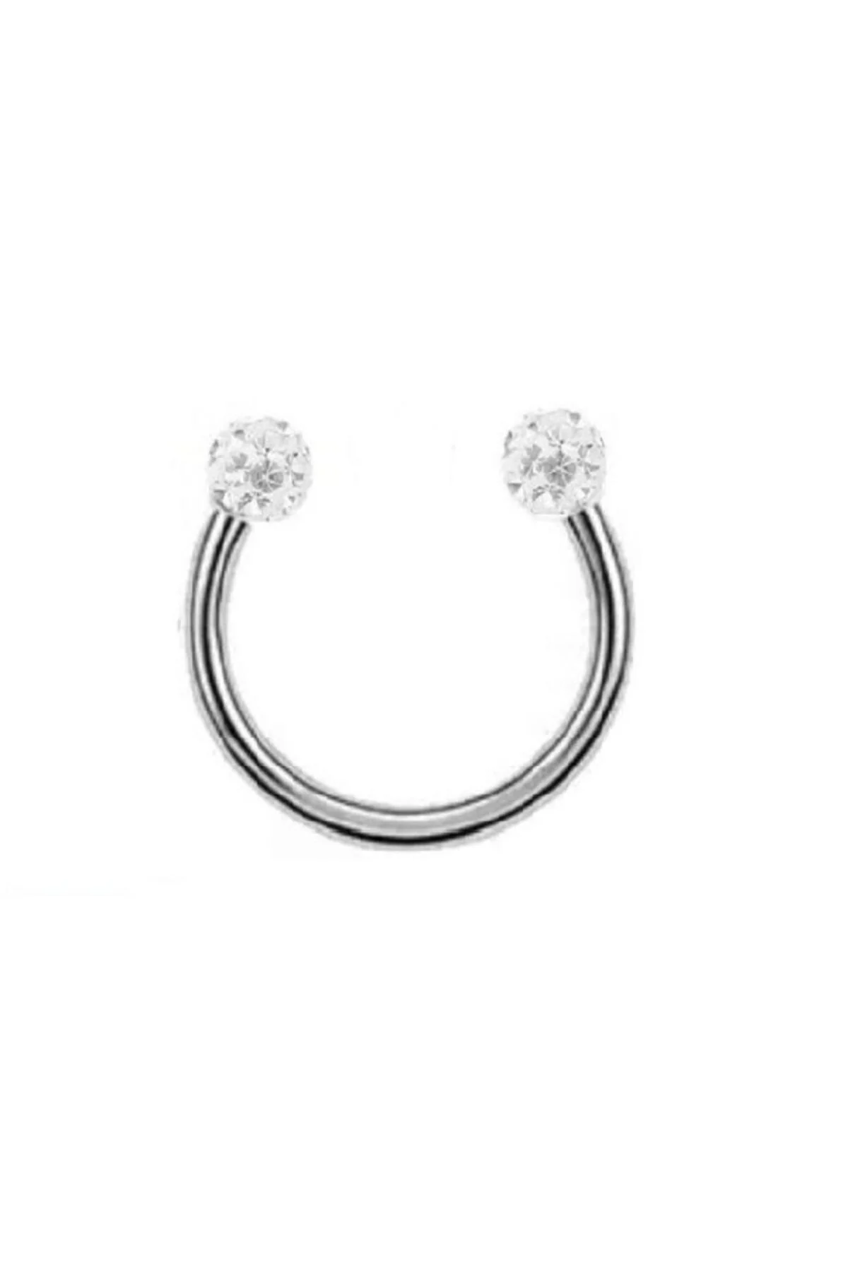 Taşlı Epoxy Kaplama "septum, Helix" Burun Toplu Yarım Halka Piercing (%100 Cerrahi Çelik) 1