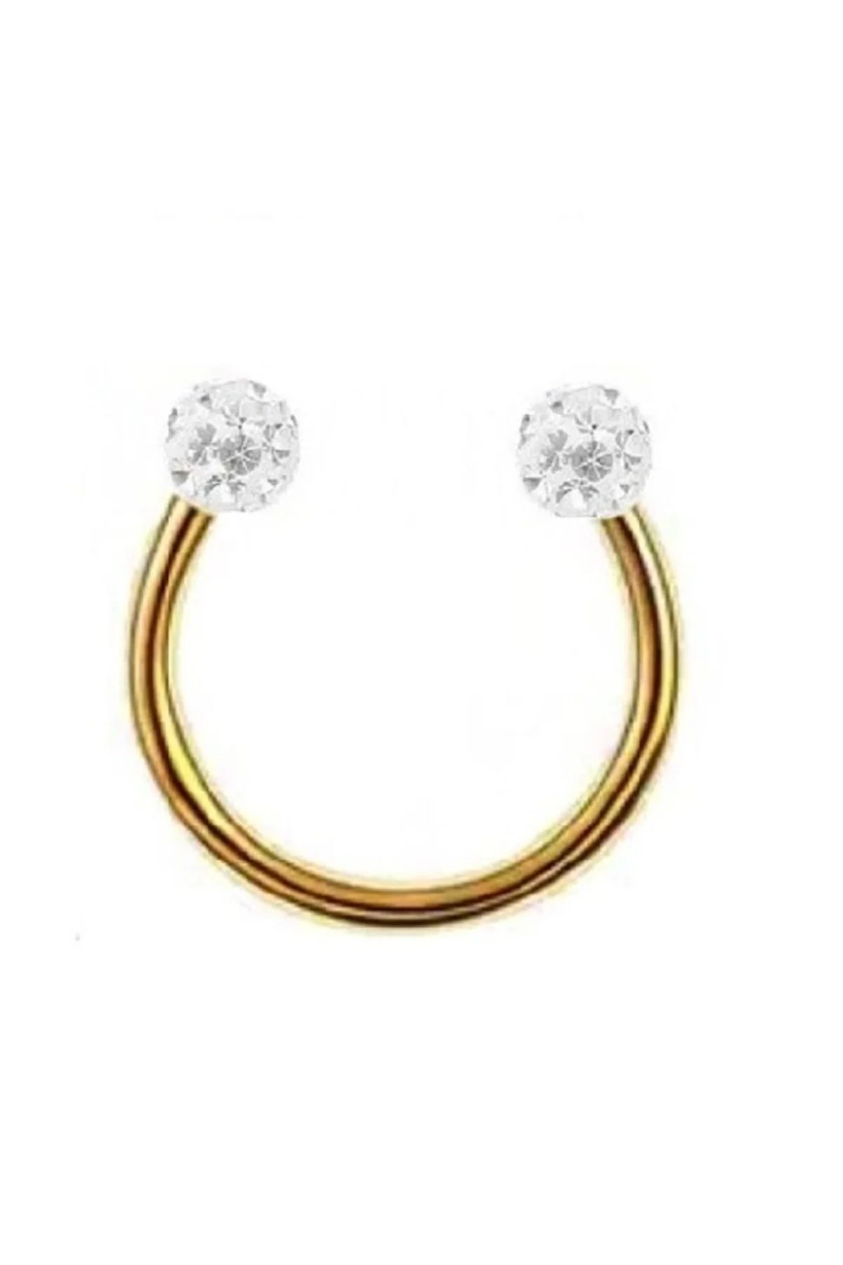Taşlı Epoxy Kaplama "septum, Helix" Burun Toplu Yarım Halka Piercing (%100 Cerrahi Çelik) 1