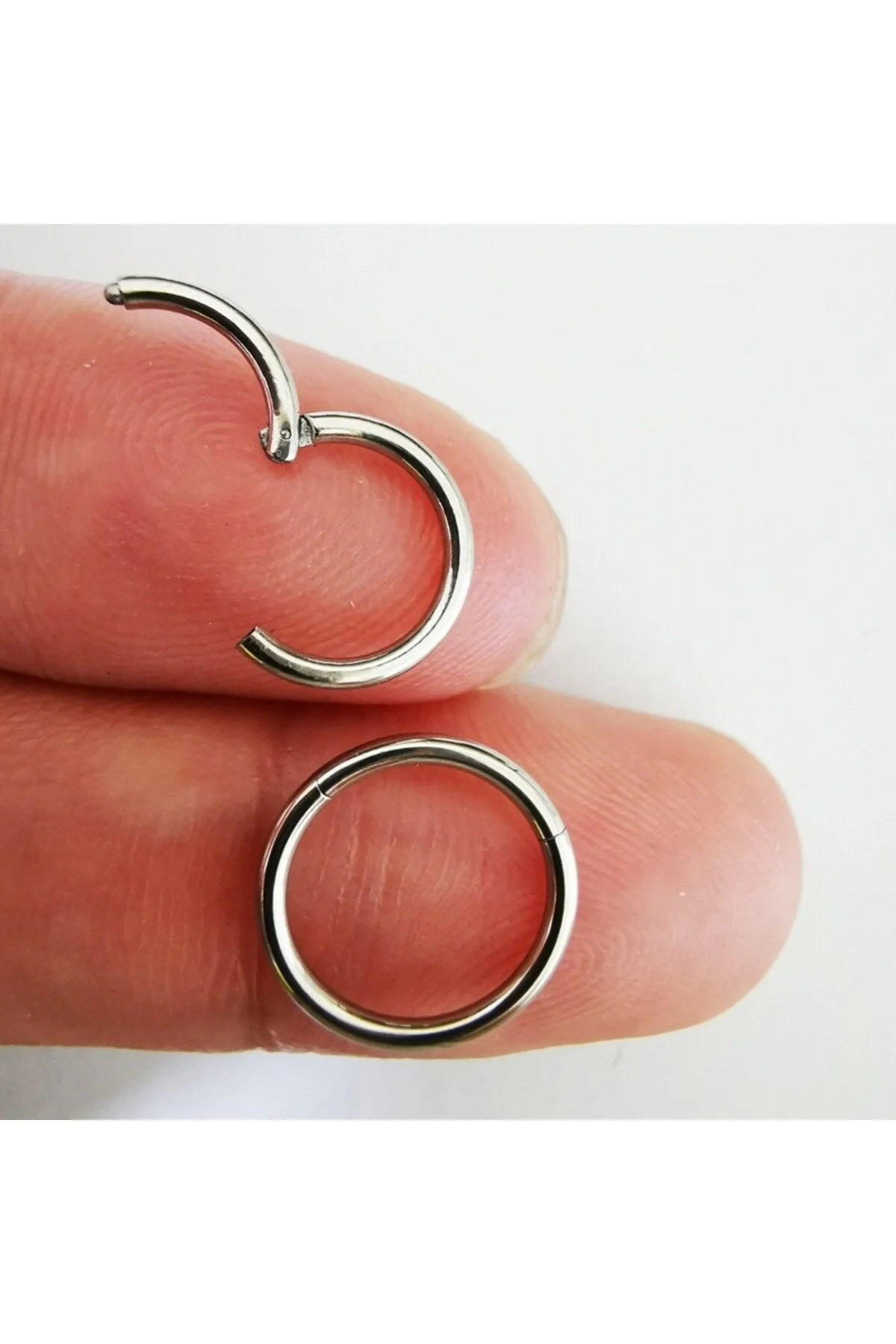 %100 Cerrahi Çelik "septum, Nose, Helix" "burun, Dudak, Kaş, Kıkırdak" Menteşeli Halka Piercing 1